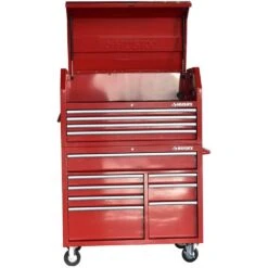 Husky 42 In. 12-Drawer 24.5 In. Deep Tool Chest/Rolling Cab Set Gross Red 21 Husky 42 In. 12-Drawer 24.5 In. Deep Tool Chest/Rolling Cab Set Gross Red -Husky Shop gloss red husky tool chest combos hotc4212b21s 4f 1000