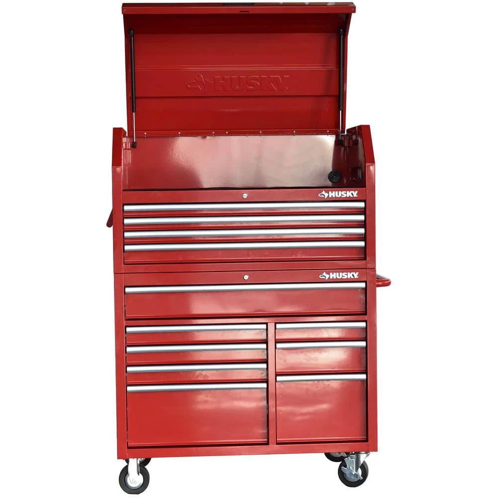Husky 42 In. 12-Drawer 24.5 In. Deep Tool Chest/Rolling Cab Set Gross Red 9 Husky 42 In. 12-Drawer 24.5 In. Deep Tool Chest/Rolling Cab Set Gross Red - Image 9