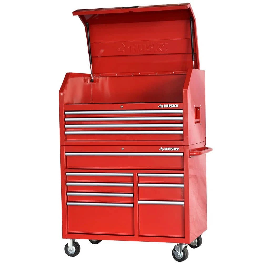 Husky 42 In. 12-Drawer 24.5 In. Deep Tool Chest/Rolling Cab Set Gross Red 8 Husky 42 In. 12-Drawer 24.5 In. Deep Tool Chest/Rolling Cab Set Gross Red - Image 8