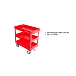 Husky 28 In. 3 Tier Cart, Gloss Red -Husky Shop gloss red husky utility carts houc28a3b21 31 1000