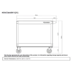 Husky 36 In. 2 Tier Cart, Gloss Red -Husky Shop gloss red husky utility carts houc36a2b21 76 1000