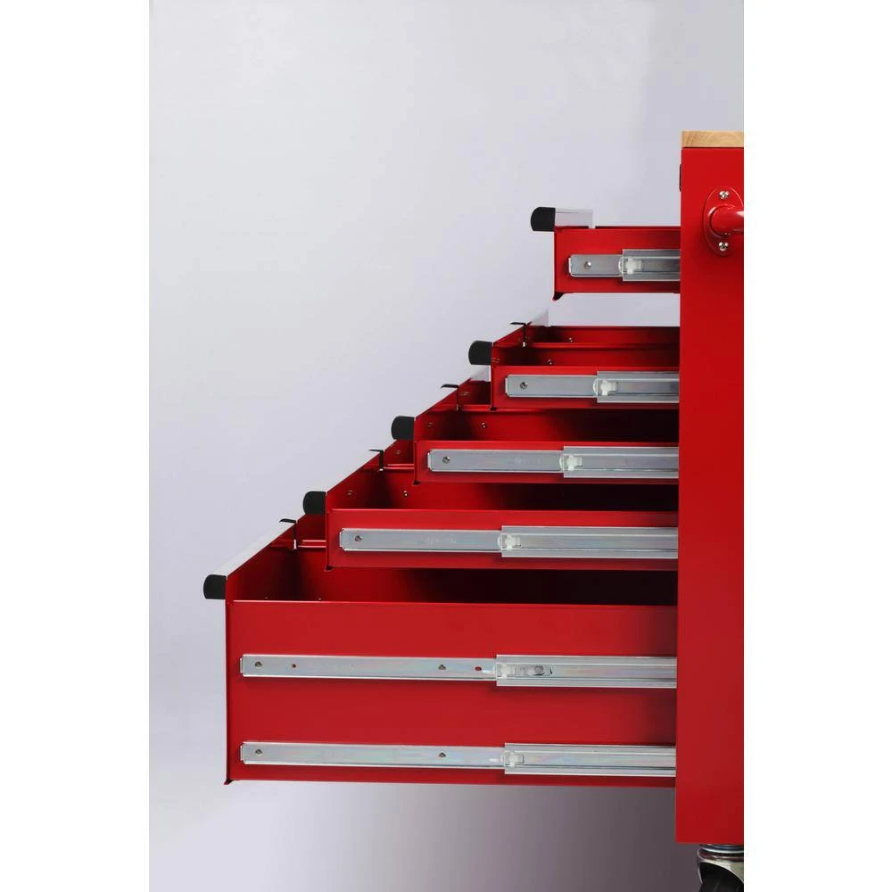 Husky 46 In. W X 24.5 In D Standard Duty 9-Drawer Mobile Workbench With Mechanics Tool Set (290-Piece) In EVA In Gloss Red 9 Husky 46 In. W X 24.5 In D Standard Duty 9-Drawer Mobile Workbench With Mechanics Tool Set (290-Piece) In EVA In Gloss Red - Image 9