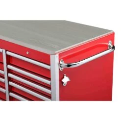 Husky 72 In. W X 24 In. D Heavy Duty 15-Drawer Mobile Workbench Cabinet With Stainless Steel Top In Gloss Red -Husky Shop gloss red with silver trim husky mobile workbenches h72mwc15rdl 66 1000