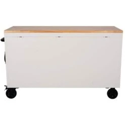 Husky Tool Storage 61 In. W X 23 In. D Heavy Duty White Mobile Workbench Tool Chest -Husky Shop gloss white with black trim husky mobile workbenches h61mwc15gwhd 44 1000
