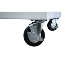 Husky 52 In. W X 25 In. D Standard Duty 9-Drawer Mobile Workbench Tool Chest With Solid Wood Top In Gloss White -Husky Shop gloss white with silver trim husky mobile workbenches hotc5209bj1m 77 1000