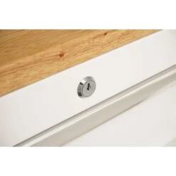 Husky 52 In. W X 25 In. D Standard Duty 9-Drawer Mobile Workbench Tool Chest With Solid Wood Top In Gloss White -Husky Shop gloss white with silver trim husky mobile workbenches hotc5209bj1m fa 1000