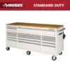 Husky Tool Storage 72 In. W Standard Duty Gloss White Mobile Workbench Tool Chest -Husky Shop gloss white with silver trim husky mobile workbenches hotc7218bj1m 64 1000