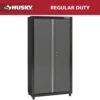 Husky Regular Duty 36 In. W X 72 In. H X 18 In. D 4-Shelf 22-Gauge Steel Freestanding Garage Storage Cabinet In Black And Gray -Husky Shop gray black husky free standing cabinets kf3f361872 h9 64 1000