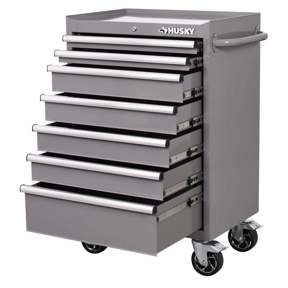Husky Standard-Duty 27 In. 7-Drawer Gray Rolling Tool Cabinet 4 Husky Standard-Duty 27 In. 7-Drawer Gray Rolling Tool Cabinet - Image 4
