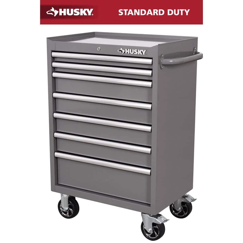 Husky Standard-Duty 27 In. 7-Drawer Gray Rolling Tool Cabinet 1 Husky Standard-Duty 27 In. 7-Drawer Gray Rolling Tool Cabinet