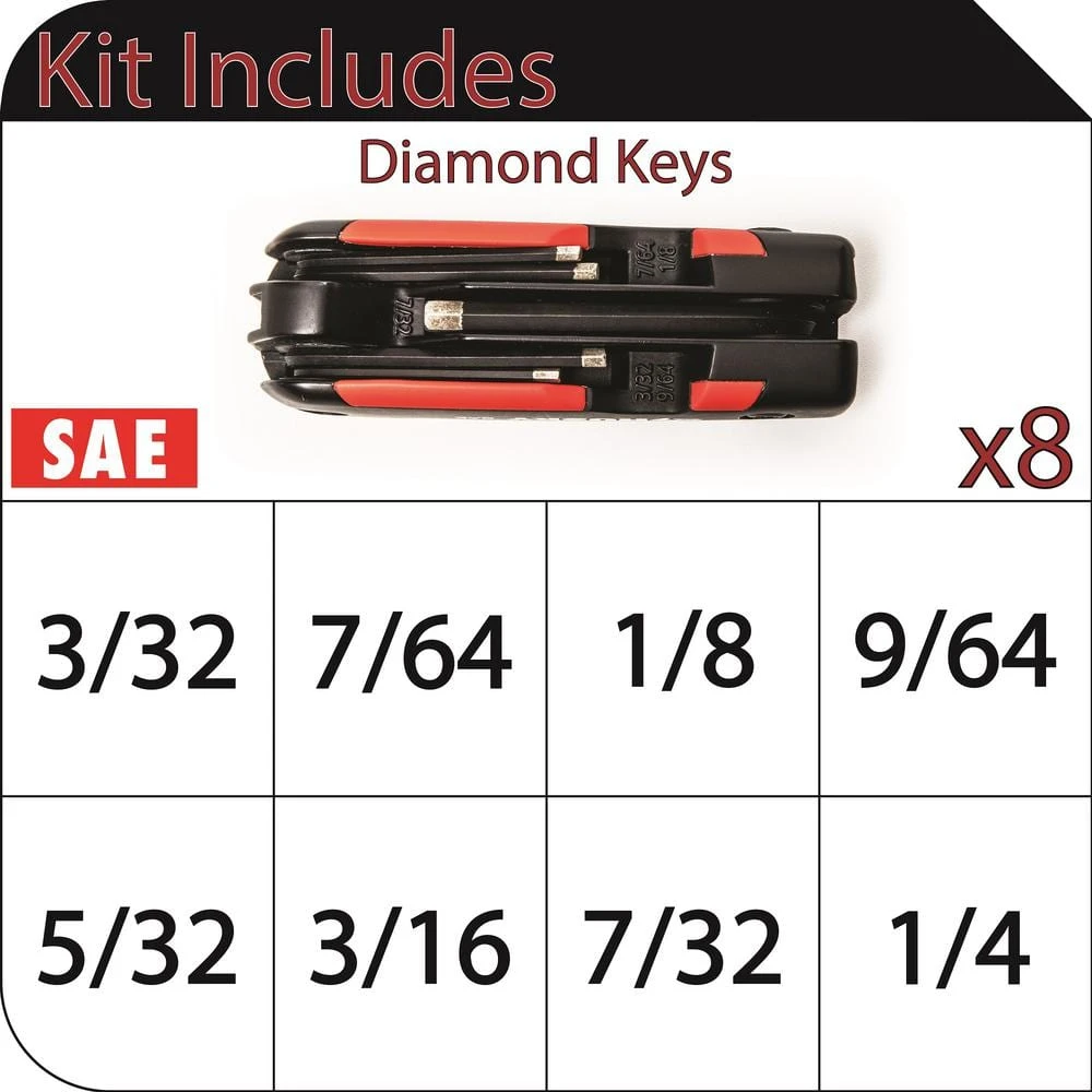 Husky Folding Diamond SAE Hex Key Set (8-Piece) 2 Husky Folding Diamond SAE Hex Key Set (8-Piece) - Image 2