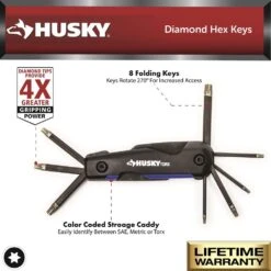 Husky Folding Diamond Torx Hex Key Set (8-Piece) -Husky Shop hex key sets hfdhkt8pc 40 1000