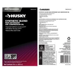 Husky Synthetic Blend Non-Detergent Oil Air Compressor 5 Husky Synthetic Blend Non-Detergent Oil Air Compressor -Husky Shop husky air compressor parts 018 0079h c3 1000