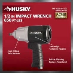 Husky 650 Ft./lbs. 1/2 In. Impact Wrench -Husky Shop husky air impact wrenches h4455 1d 1000