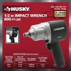 Husky 800 Ft./lbs. 1/2 In. Impact Wrench -Husky Shop husky air impact wrenches h4480 1d 1000