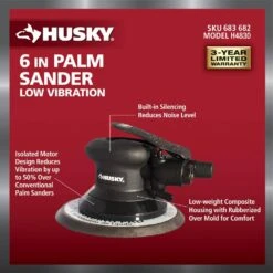 Husky 6 In. Low Vibration Palm Sander -Husky Shop husky air sanders polishers h4830 77 1000
