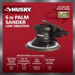 Husky 6 In. Low Vibration Palm Sander -Husky Shop husky air sanders polishers h4830 a0 1000