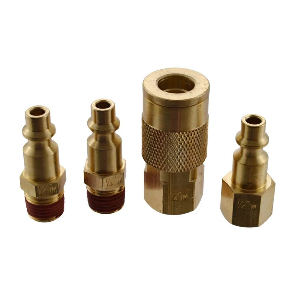 Husky 1/4 In. Industrial NPT Plug And Coupler Kit (4-Piece) 2 Husky 1/4 In. Industrial NPT Plug And Coupler Kit (4-Piece) - Image 2