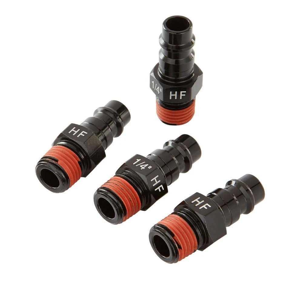 Husky 1/4 In. High Flow Aluminum Male Plugs (4-Pack) 2 Husky 1/4 In. High Flow Aluminum Male Plugs (4-Pack) - Image 2