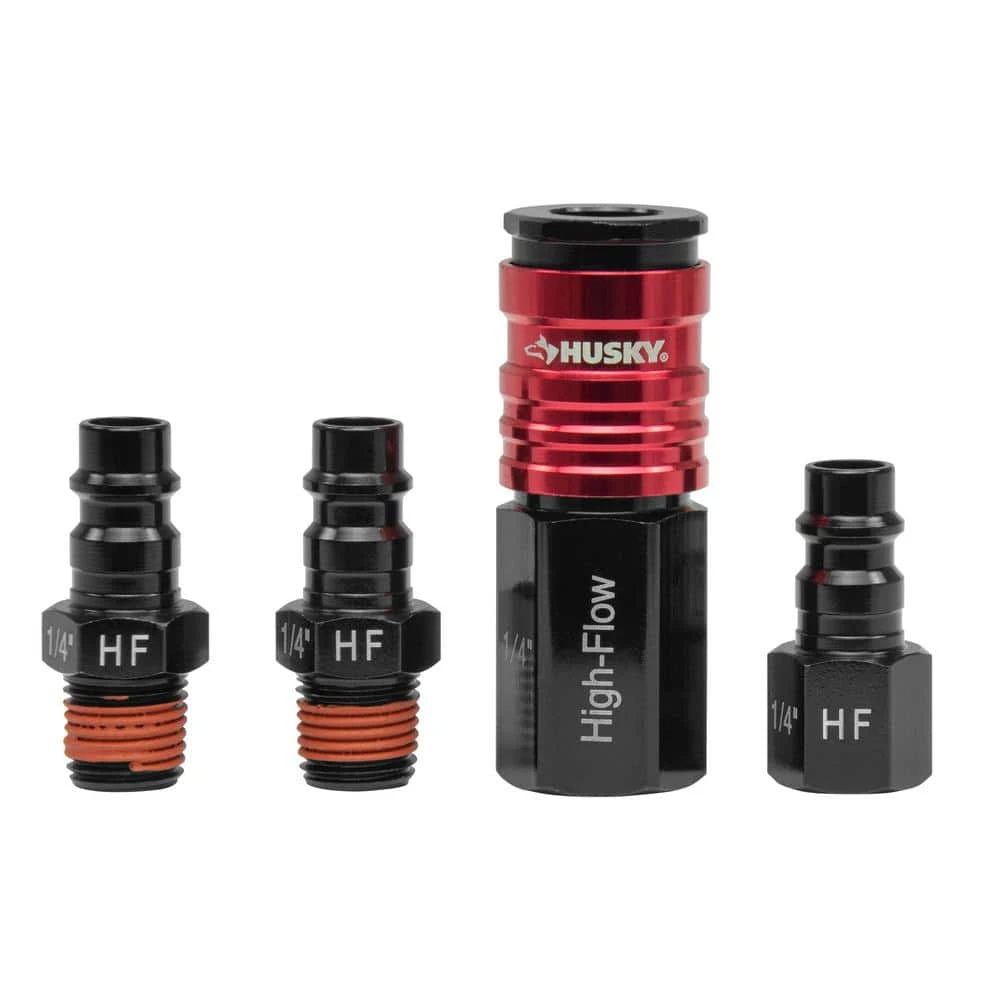 Husky High Flow Aluminum Coupler Plug Set 4 Husky High Flow Aluminum Coupler Plug Set - Image 4