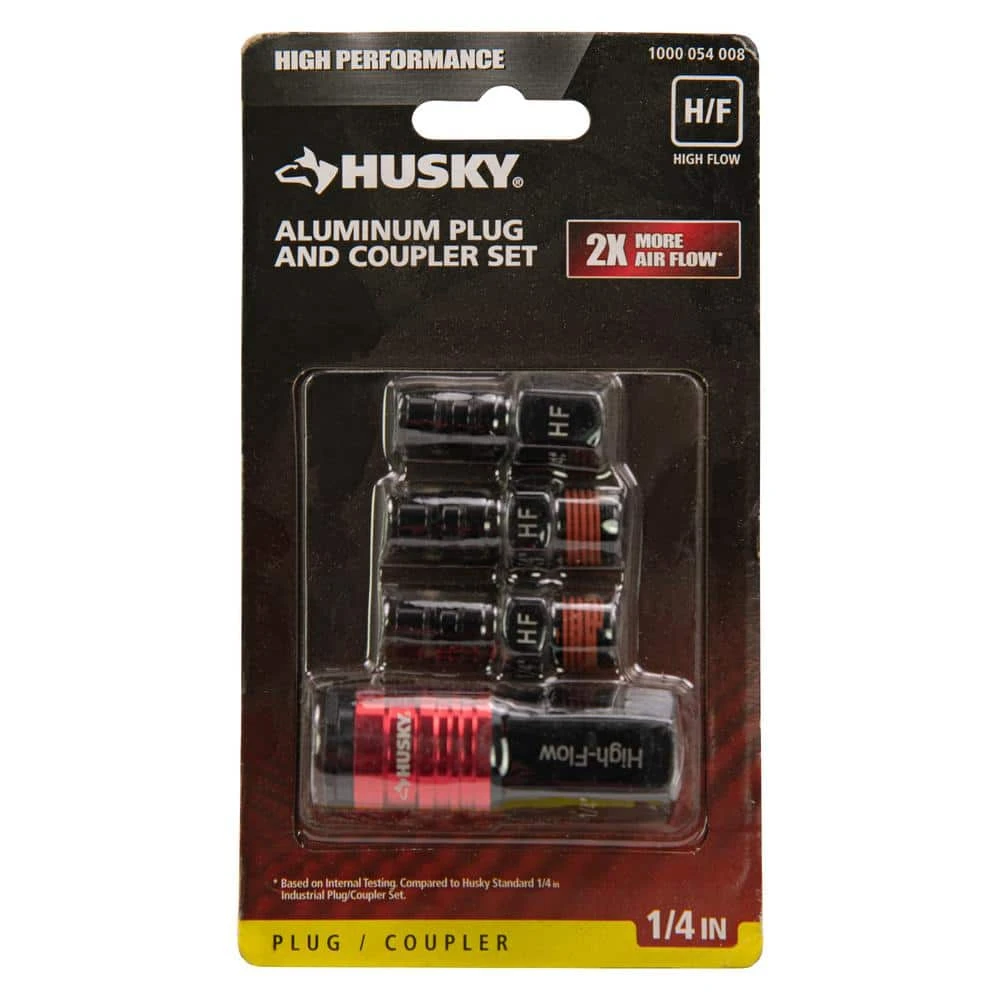Husky High Flow Aluminum Coupler Plug Set 2 Husky High Flow Aluminum Coupler Plug Set - Image 2