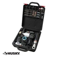 Husky 4-Pc Air Tool Kit W/ 1/2-in. Impact, 3/8-in. Ratchet, Die Grinder, Hammer, Sockets, Chisels, Grinding Stones (27-Pieces) -Husky Shop husky air tool kits hdk1008 40 1000