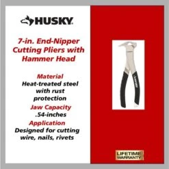 Husky 7 In. End-Nipper Cutting Pliers With Hammer Head 12 Husky 7 In. End-Nipper Cutting Pliers With Hammer Head -Husky Shop husky all trades cutting pliers 90923 a0 1000