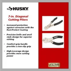 Husky 7 In. Diagonal Pliers Cutting Pliers -Husky Shop husky all trades cutting pliers 90945 40 1000
