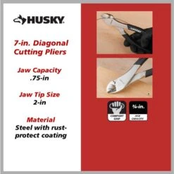 Husky 7 In. Diagonal Pliers Cutting Pliers -Husky Shop husky all trades cutting pliers 90945 a0 1000
