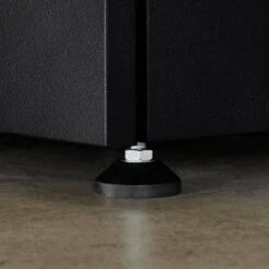 Husky Pro Duty Welded 20-Gauge Steel 2-Door Garage Base Cabinet In Black LINE-X (28 In. W X 33 In. H X 21.5 In. D) -Husky Shop husky black linex husky free standing cabinets htc1000001 lx 66 1000