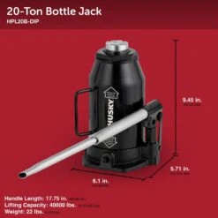 Husky 20-Ton Hydraulic Bottle Car Jack -Husky Shop husky bottle jacks hpl20b 66 1000