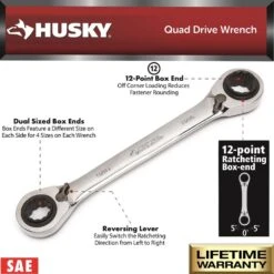 Husky SAE Quad Drive Ratcheting Wrench Set (2-Piece) 9 Husky SAE Quad Drive Ratcheting Wrench Set (2-Piece) -Husky Shop husky box wrenches hqrrw2pcsae 40 1000