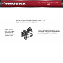 Husky 6 In. And 4.5 In. Trigger Clamp Set (6-Piece) -Husky Shop husky clamp sets 99811 c3 1000