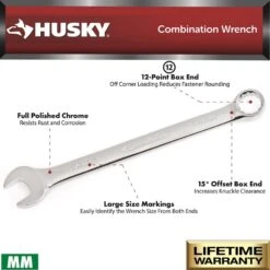 Husky 19 Mm 12-Point Metric Full Polish Combination Wrench -Husky Shop husky combination wrenches hcw19mm 05 e1 1000