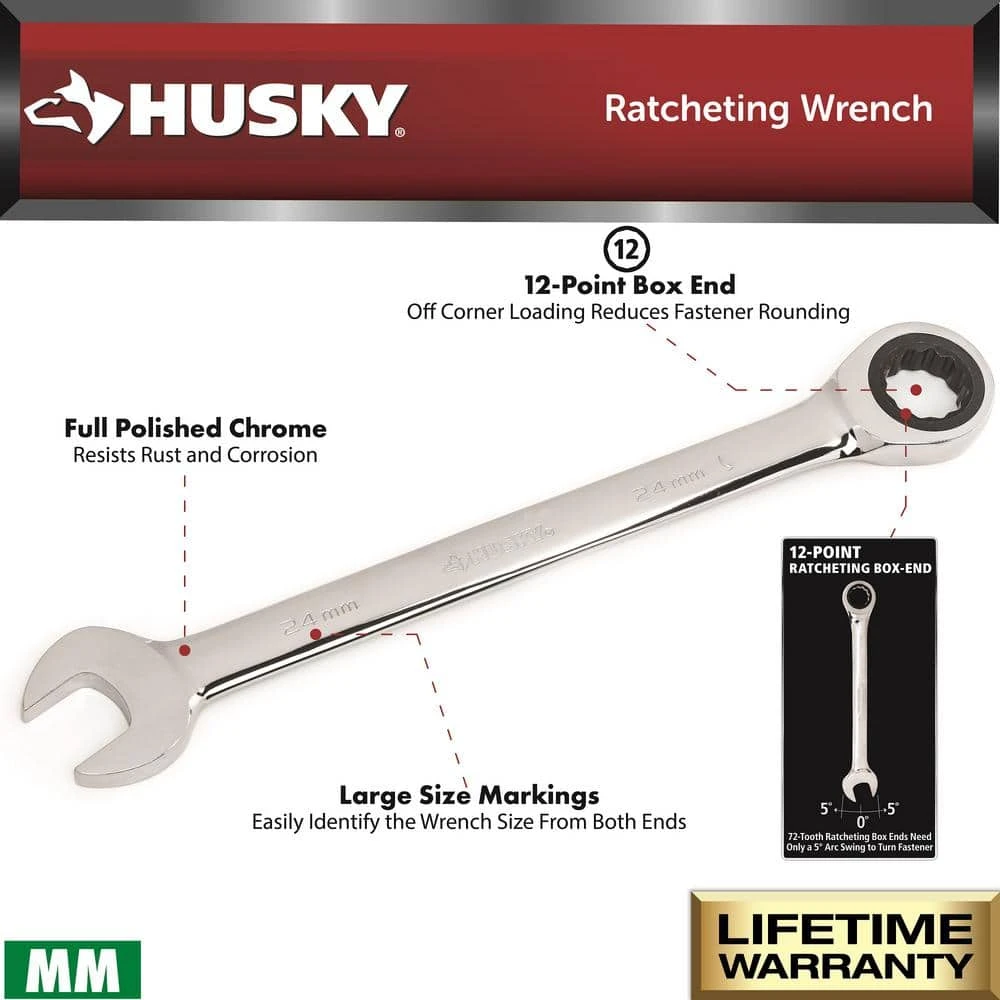 Husky 13 Mm 12-Point Metric Ratcheting Combination Wrench 2 Husky 13 Mm 12-Point Metric Ratcheting Combination Wrench - Image 2
