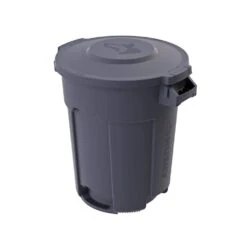 Husky 20 Gal. Grey Heavy Duty Commercial Outdoor Trash Can With Domed Lid