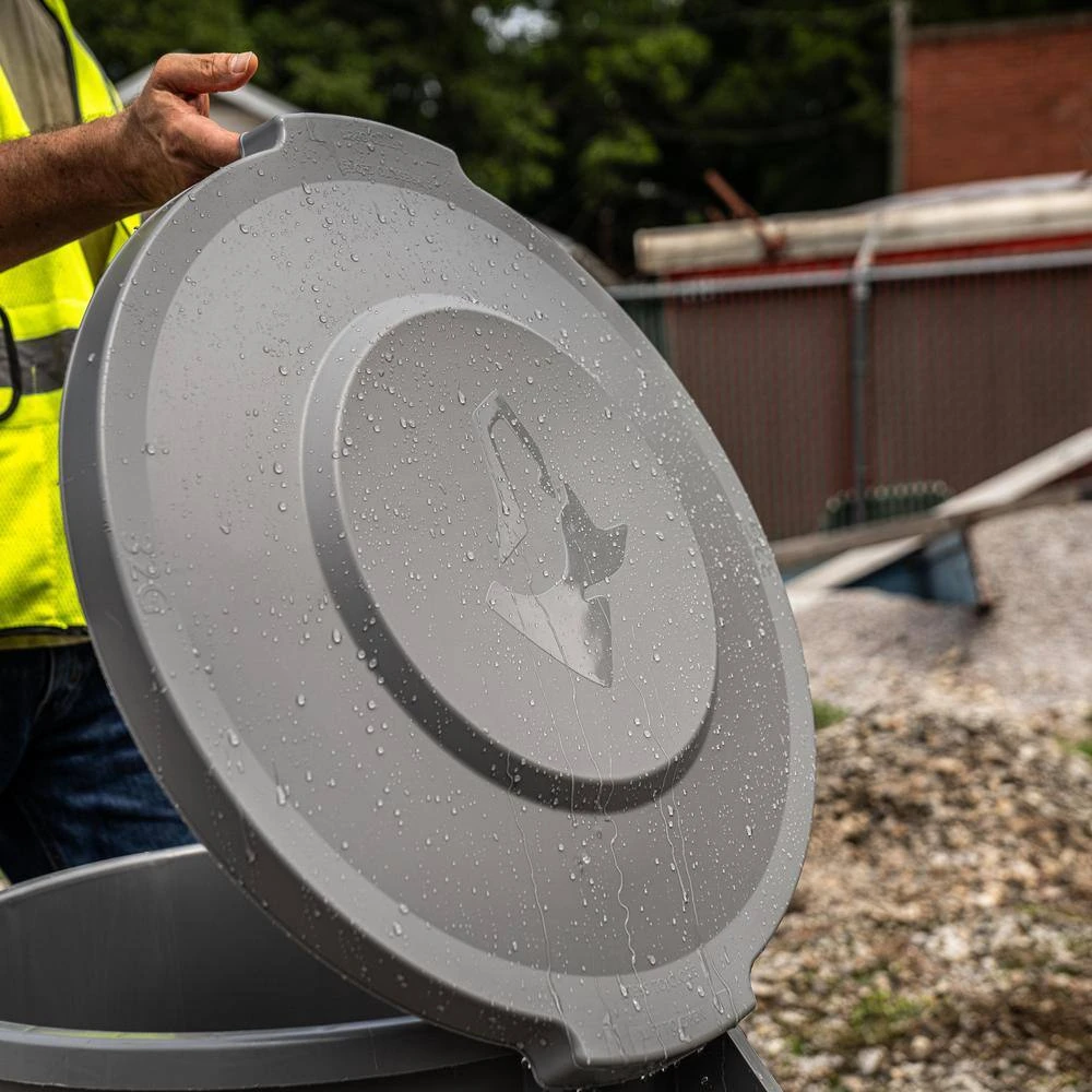 Husky 32 Gal. Grey Heavy Duty Commercial Outdoor Trash Can With Domed Lid 8 Husky 32 Gal. Grey Heavy Duty Commercial Outdoor Trash Can With Domed Lid - Image 8