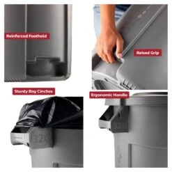 Husky 32 Gal. Grey Heavy Duty Commercial Outdoor Trash Can With Domed Lid (2-Pack) 15 Husky 32 Gal. Grey Heavy Duty Commercial Outdoor Trash Can With Domed Lid (2-Pack) -Husky Shop husky commercial trash cans 999 2532 2pk a0 1000