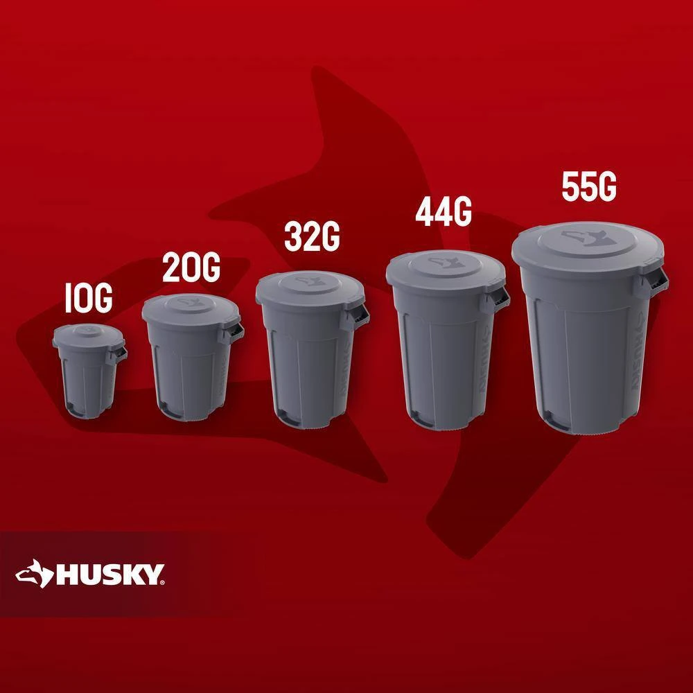 Husky 32 Gal. Grey Heavy Duty Commercial Outdoor Trash Can With Domed Lid 12 Husky 32 Gal. Grey Heavy Duty Commercial Outdoor Trash Can With Domed Lid - Image 12