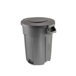 Husky 32 Gal. Grey Heavy Duty Commercial Outdoor Trash Can With Domed Lid
