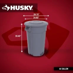 Husky 44 Gal. Grey Heavy Duty Commercial Outdoor Trash Can With Domed Lid -Husky Shop husky commercial trash cans 999 2544 40 1000