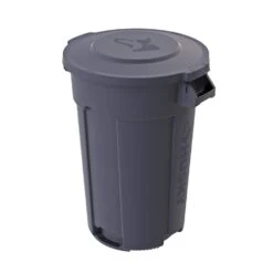 Husky 44 Gal. Grey Heavy Duty Commercial Outdoor Trash Can With Domed Lid
