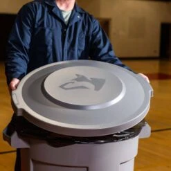 Husky 44 Gal. Grey Heavy Duty Commercial Outdoor Trash Can With Domed Lid -Husky Shop husky commercial trash cans 999 2544 76 1000