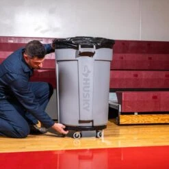 Husky 44 Gal. Grey Heavy Duty Commercial Outdoor Trash Can With Domed Lid -Husky Shop husky commercial trash cans 999 2544 fa 1000