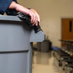 Husky 55 Gal. Grey Heavy Duty Commercial Outdoor Trash Can With Domed Lid -Husky Shop husky commercial trash cans 999 2555 44 1000