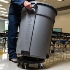 Husky 55 Gal. Grey Heavy Duty Commercial Outdoor Trash Can With Domed Lid -Husky Shop husky commercial trash cans 999 2555 fa 1000