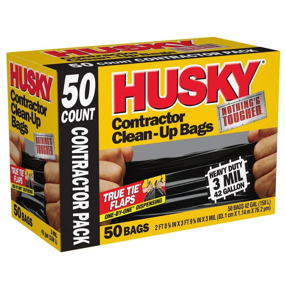 Husky 42 Gal. Contractor Bags (50-Count) 1 Husky 42 Gal. Contractor Bags (50-Count)