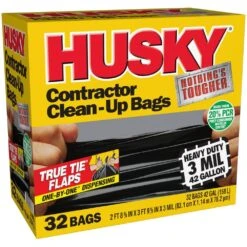 Husky 42 Gal. Heavy-Duty Contractor Clean-Up Bags With 20% PCR (32-Count) 18 Husky 42 Gal. Heavy-Duty Contractor Clean-Up Bags With 20% PCR (32-Count) -Husky Shop husky contractor bags hkr42wc032b 4f 1000