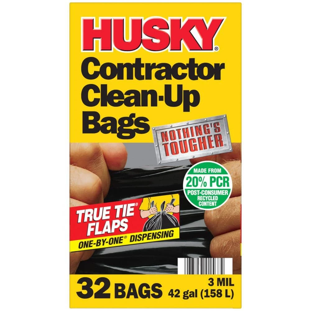 Husky 42 Gal. Heavy-Duty Contractor Clean-Up Bags With 20% PCR (32-Count) 2 Husky 42 Gal. Heavy-Duty Contractor Clean-Up Bags With 20% PCR (32-Count) - Image 2