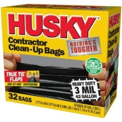 Husky 42 Gal. Heavy-Duty Contractor Clean-Up Bags With 20% PCR (32-Count) 21 Husky 42 Gal. Heavy-Duty Contractor Clean-Up Bags With 20% PCR (32-Count) -Husky Shop husky contractor bags hkr42wc032b fa 1000
